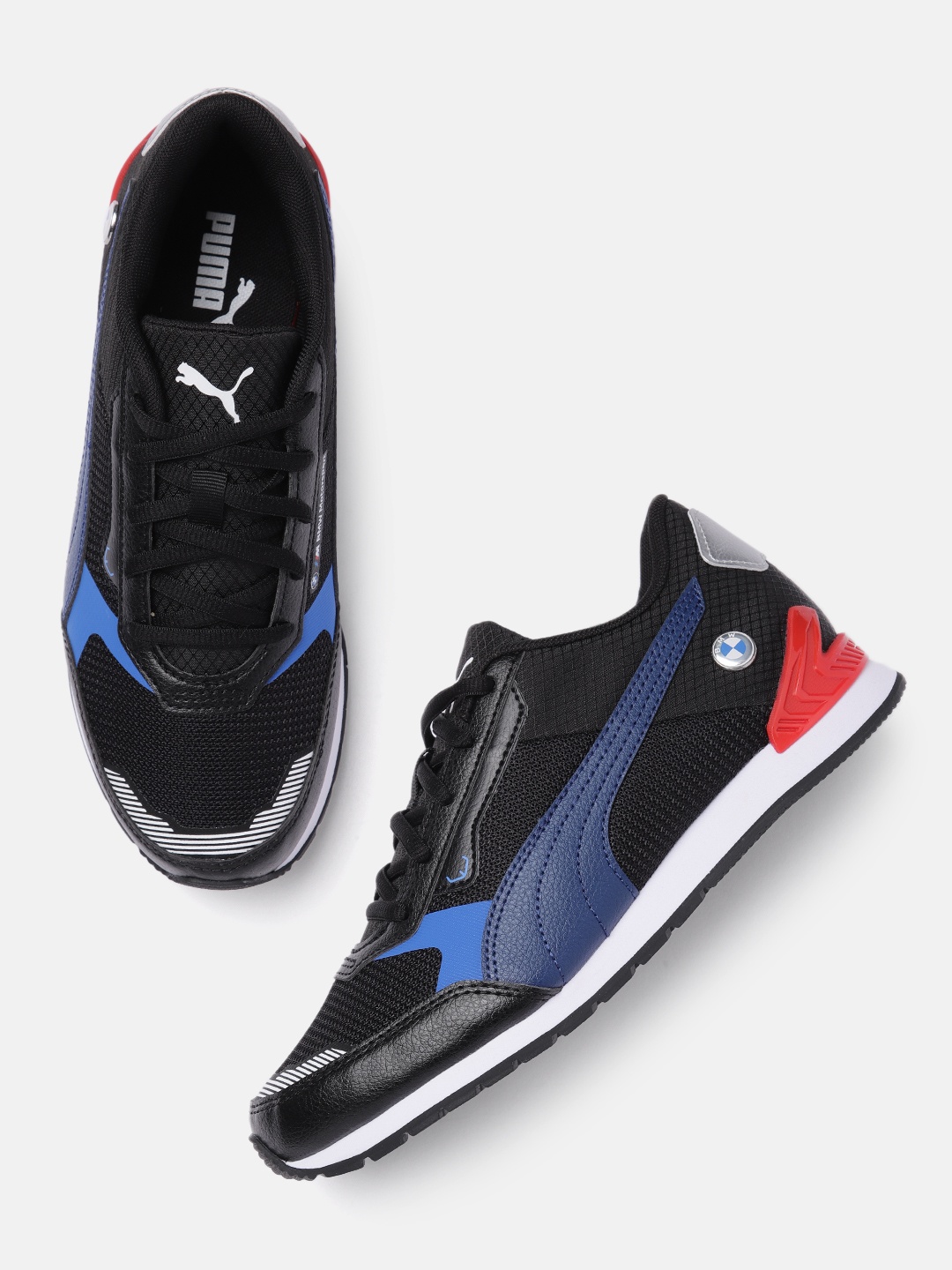 

PUMA Motorsport Men Black & Blue Solid BMW MMS Track Racer Regular Sneakers