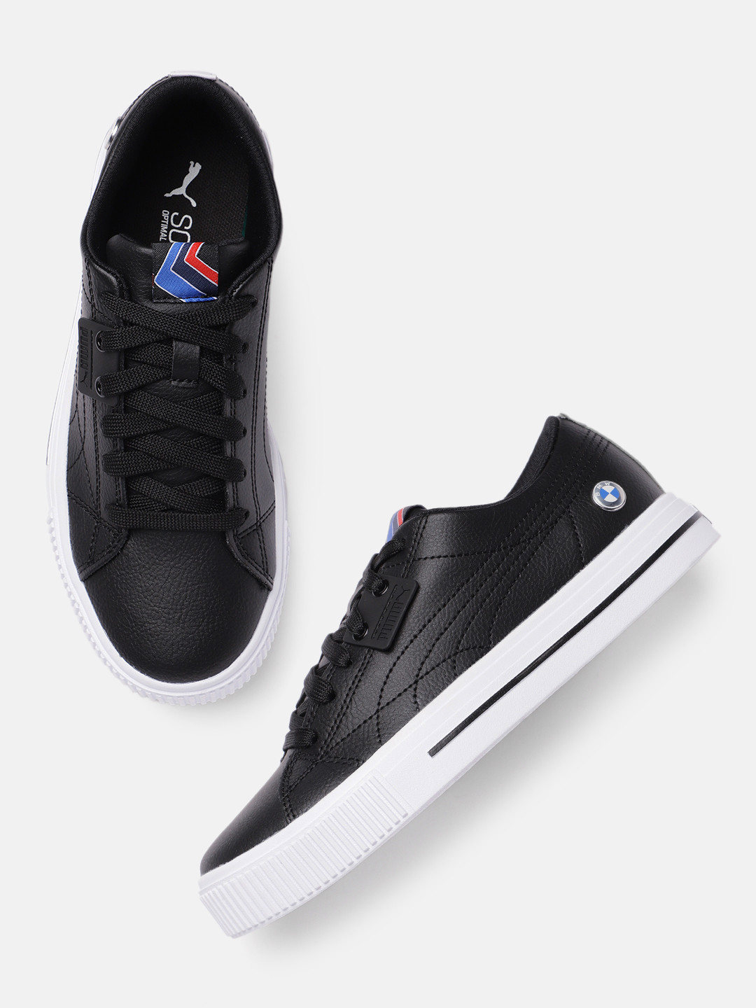 

PUMA Motorsport Men Black Solid Leather SoftFoam+ BMW MMS Ever Regular Sneakers