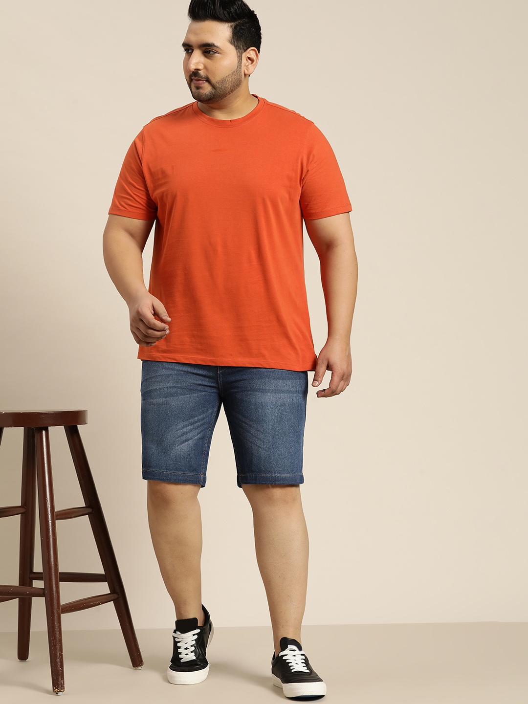 

Sztori Men Plus Size Blue Denim Shorts