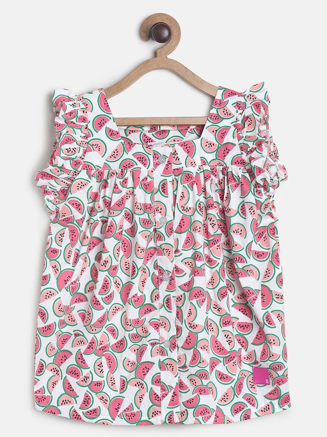 

TALES & STORIES Girls Pink Watermelon Print Top