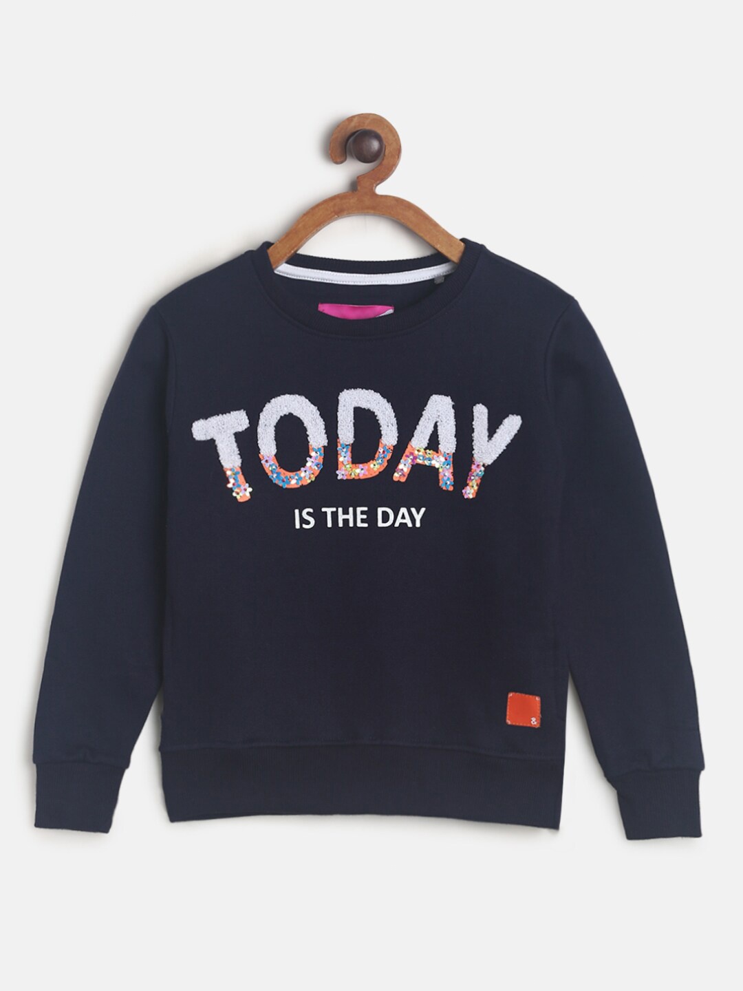 

TALES & STORIES Girls Navy Blue Printed Sweatshirt