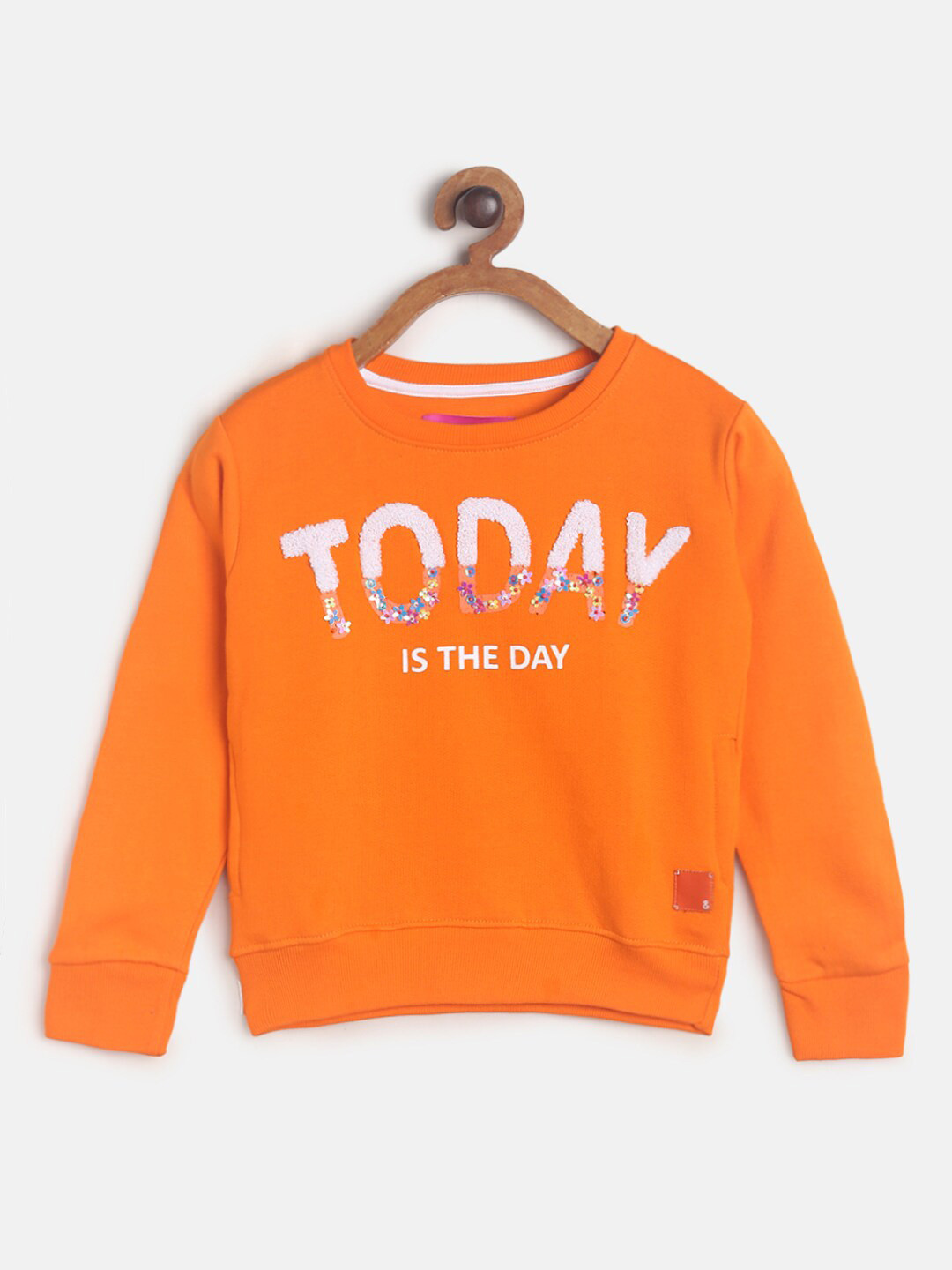 

TALES & STORIES Girls Orange Printed Sweatshirt