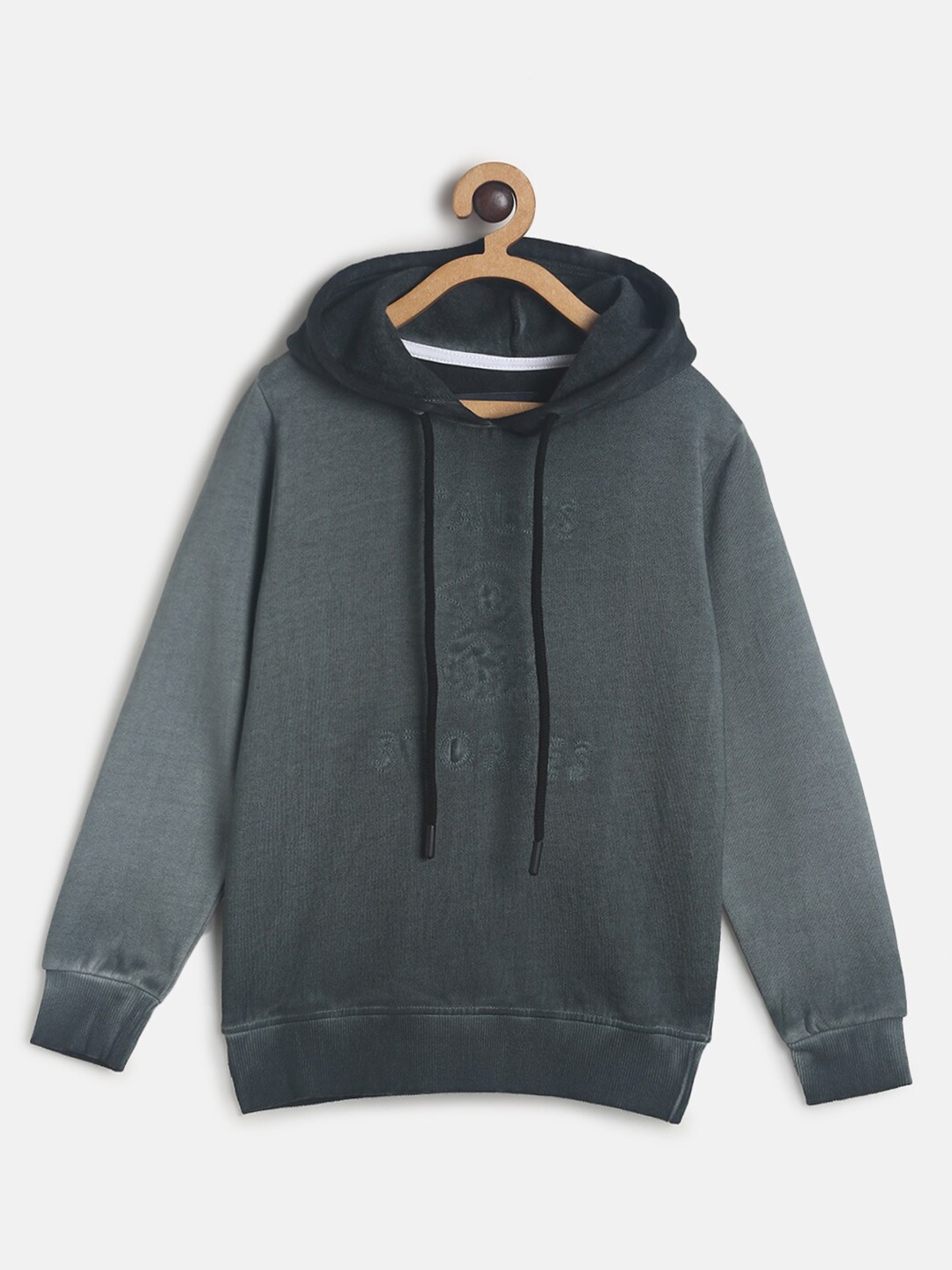 

TALES & STORIES Boys Black Solid Hooded Pullover