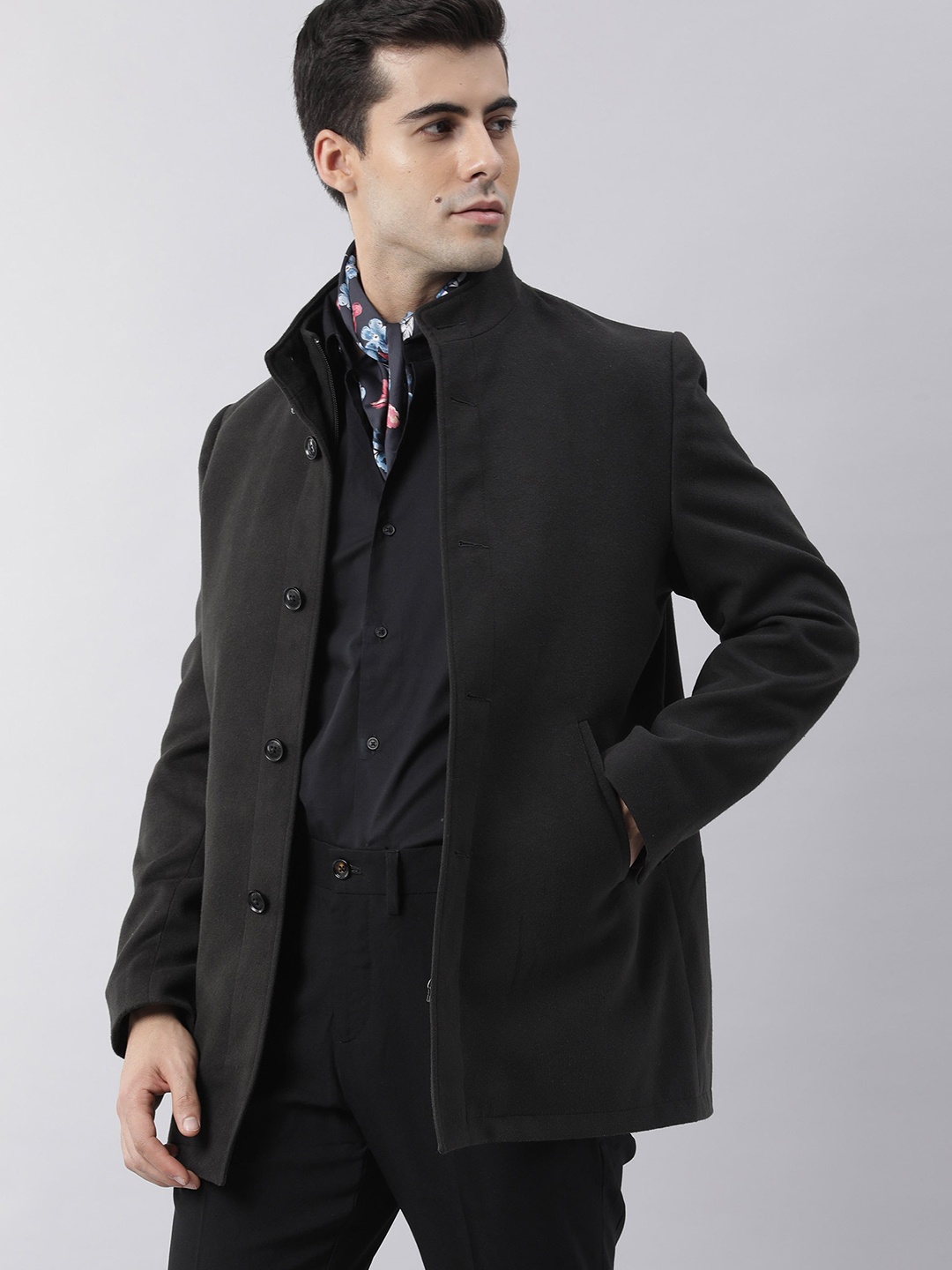 

RARE RABBIT Men Brush Slim Fit Jacket, Black