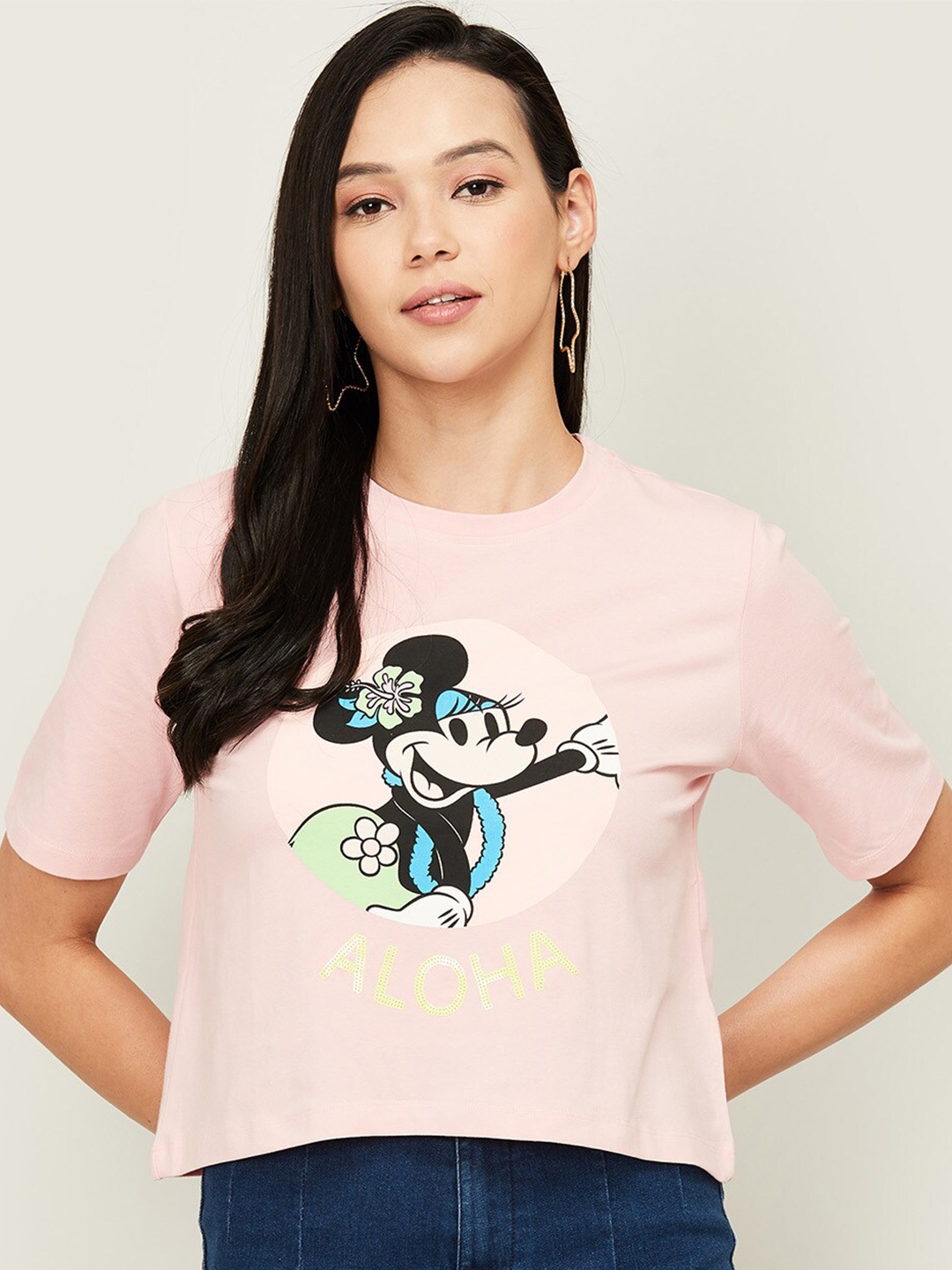 

Ginger by Lifestyle Pink & Black Printed Top