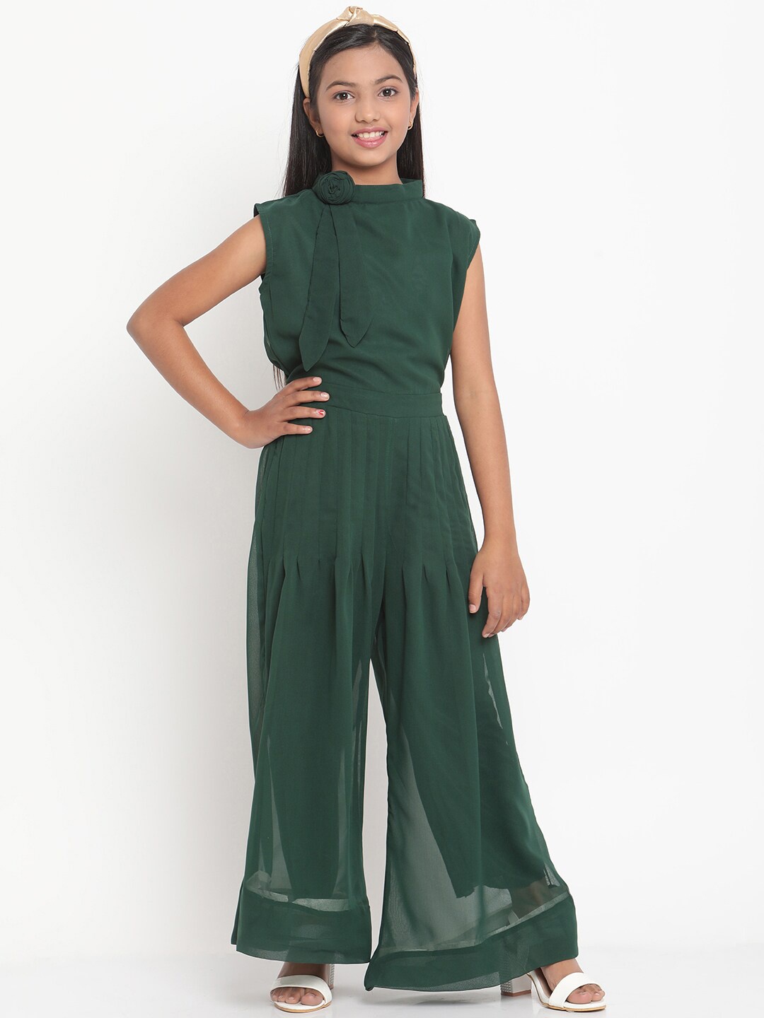 

Stuffie Land Girls Green Basic Jumpsuit