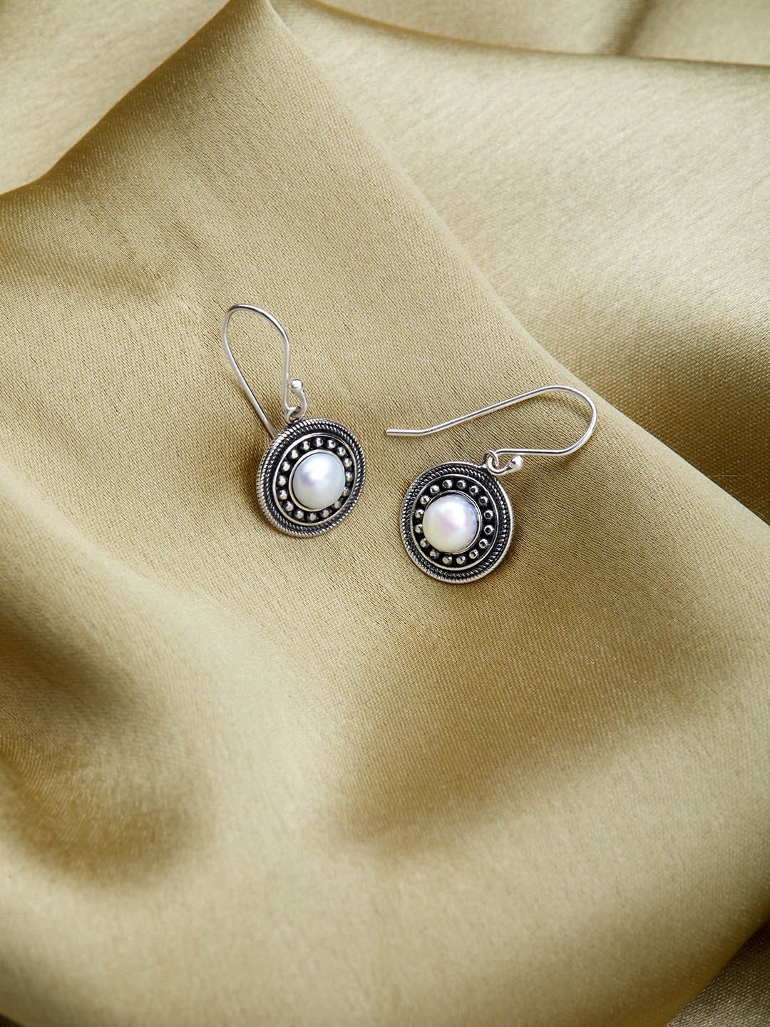 

GIVA 925 Sterling Silver Oxidised Pearl Dangle Drop Earrings