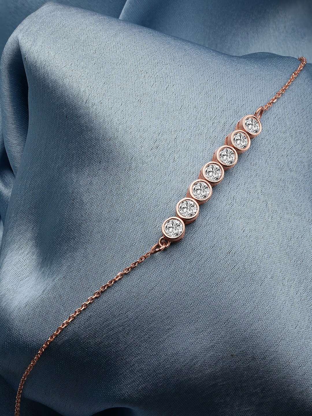 

GIVA 925 Silver Rose Gold Bubble Bracelet
