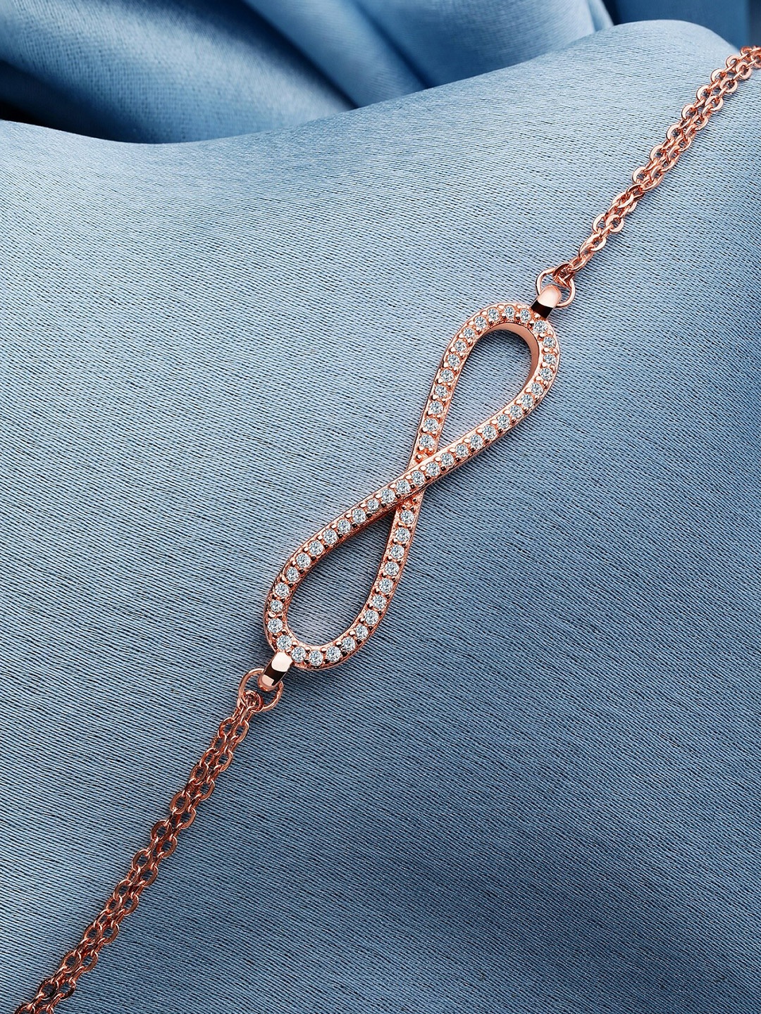 

GIVA 925 Sterling Silver Rose Gold Plated Infinity Bracelet, Adjustable