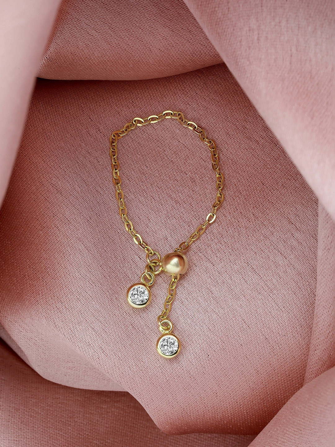 

GIVA 925 Sterling Silver 18k Gold Plated Dual Dangling Ring