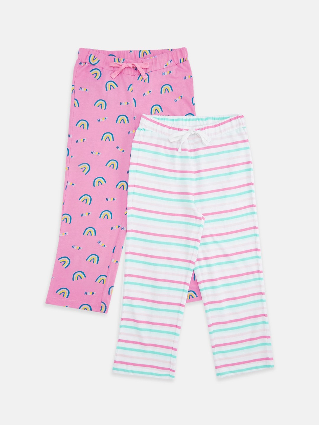 

Pantaloons Junior Pink & White Pack of 2 Lounge Pants