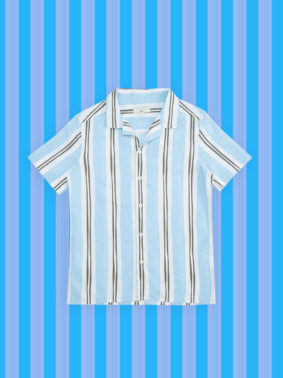 

Pantaloons Junior Boys Blue Striped Casual Shirt