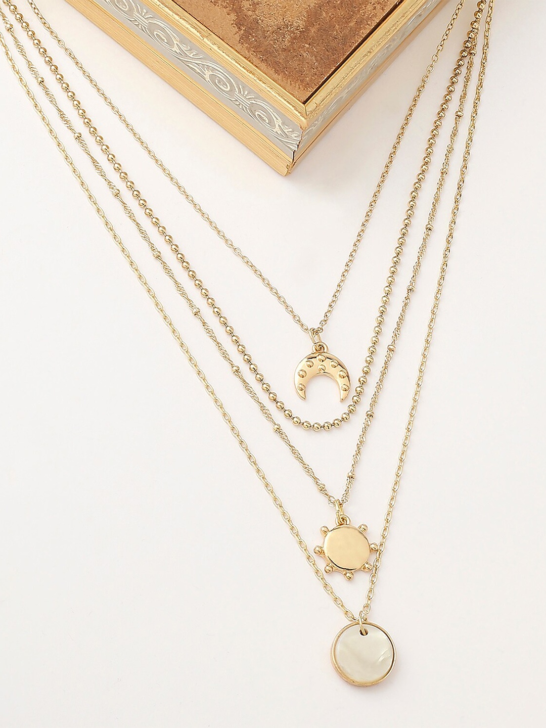 

Lilly & sparkle Women 4 Layer Gold-Plated Necklace