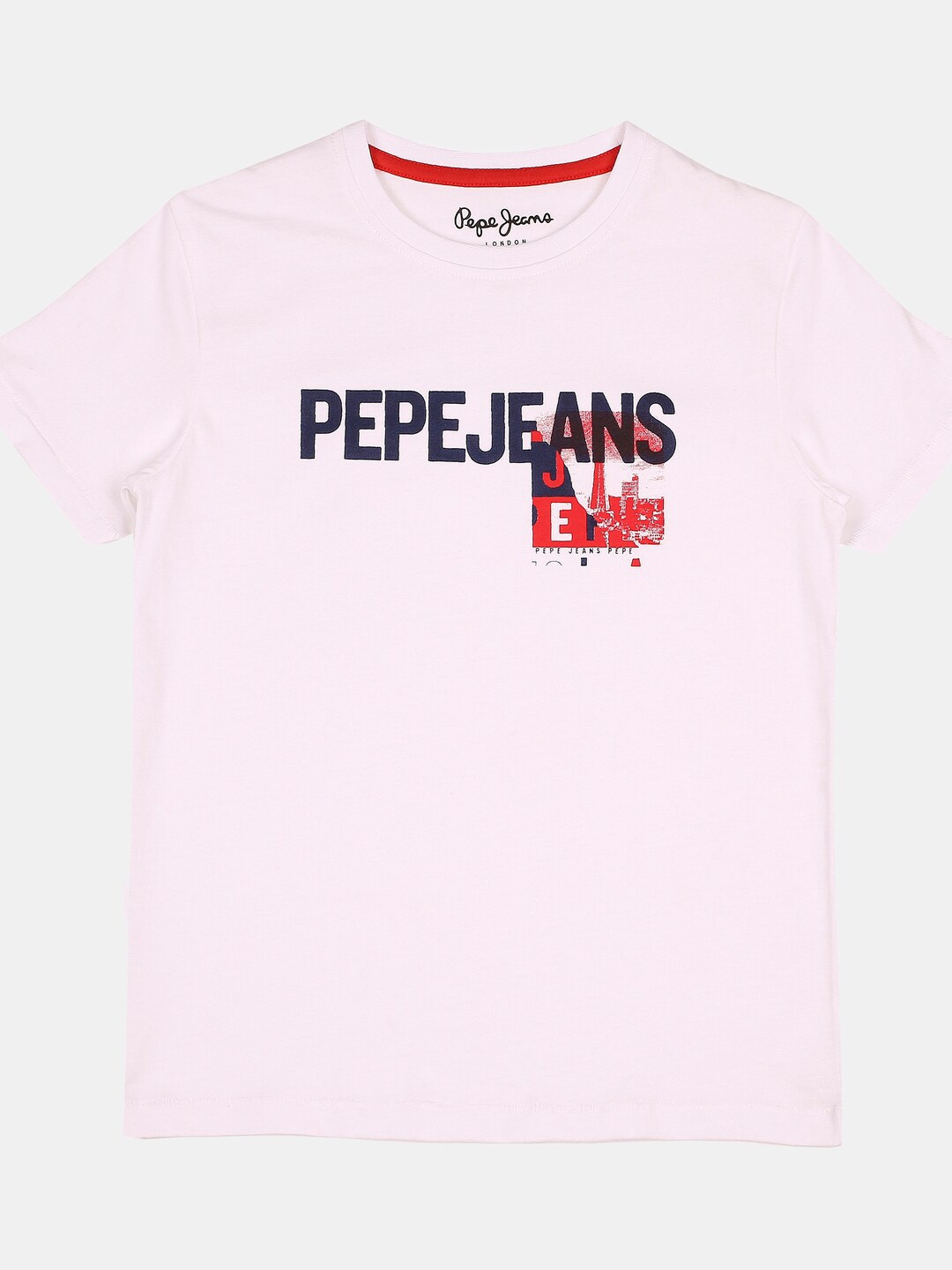 

Pepe Jeans Boys White Typography Printed T-shirt