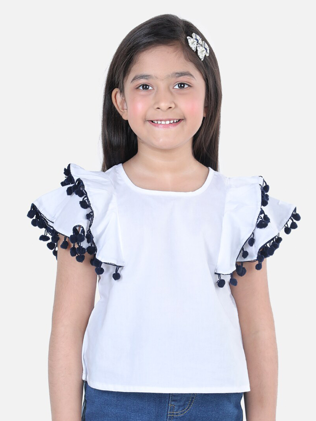 

Cutiekins White Crepe Top