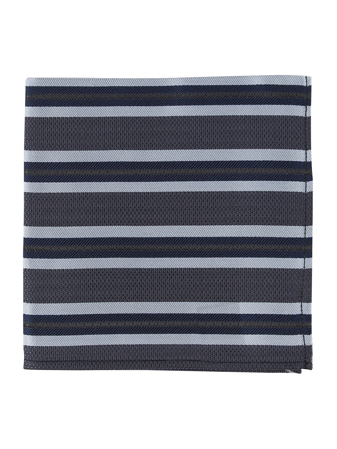 

KOVOVE Men Grey Striped Pocket Square