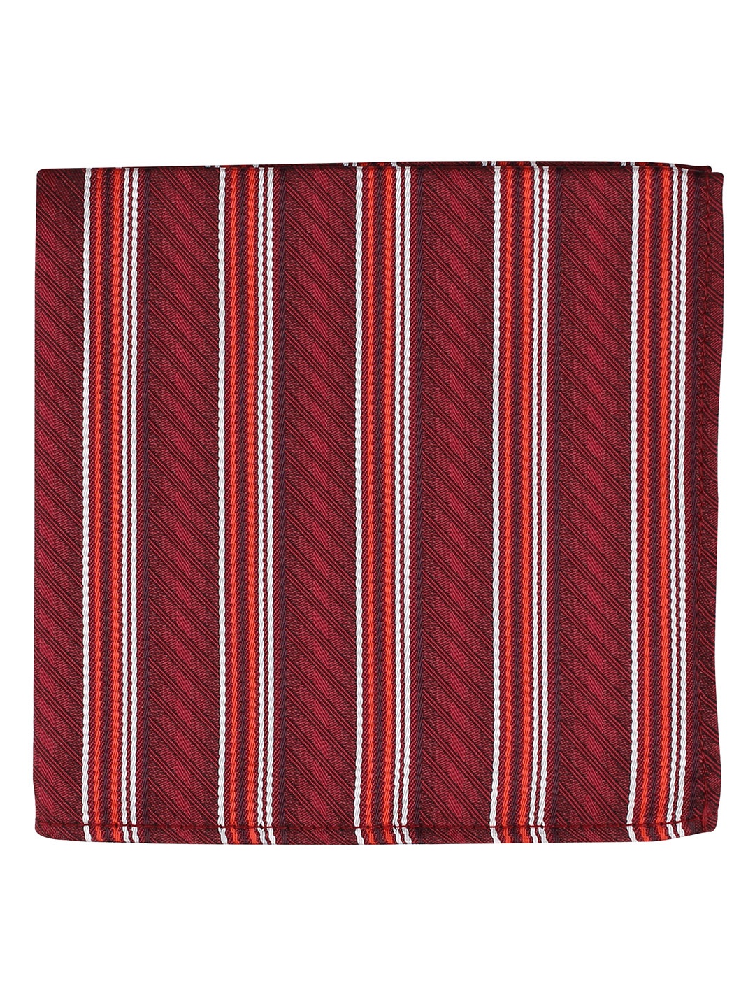 

KOVOVE Men Maroon & Black Striped Pocket Square