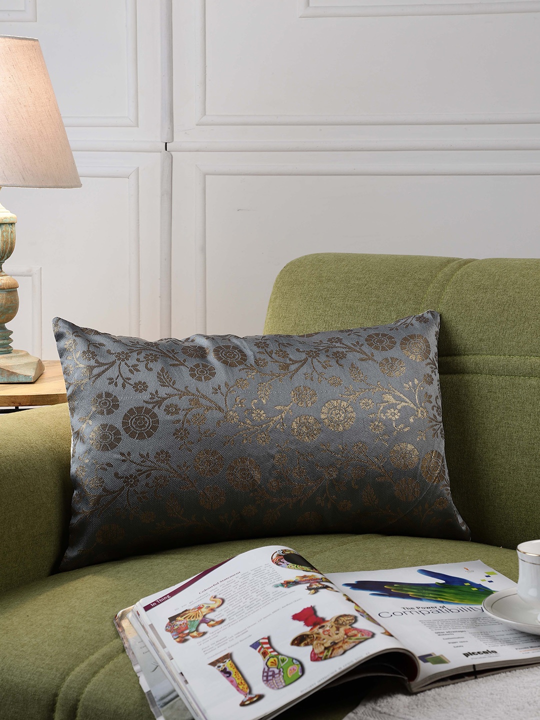 

MIAH Decor Grey & Gold Self Design Rectangle Cushion Covers
