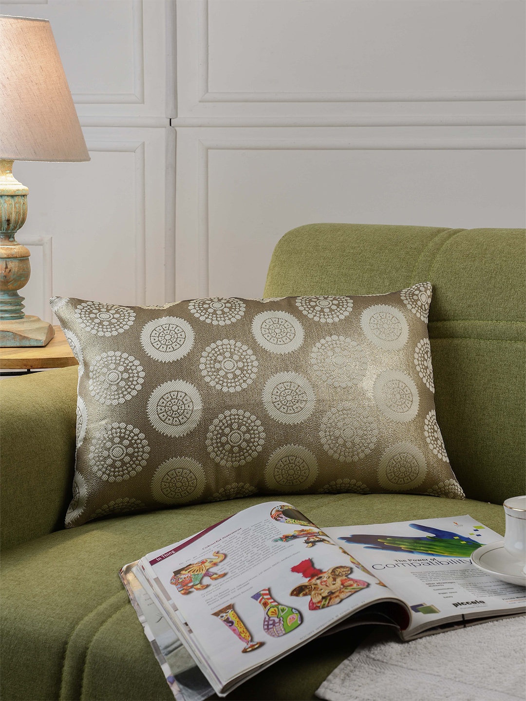 

MIAH Decor Green & White Rectangle Cushion Covers