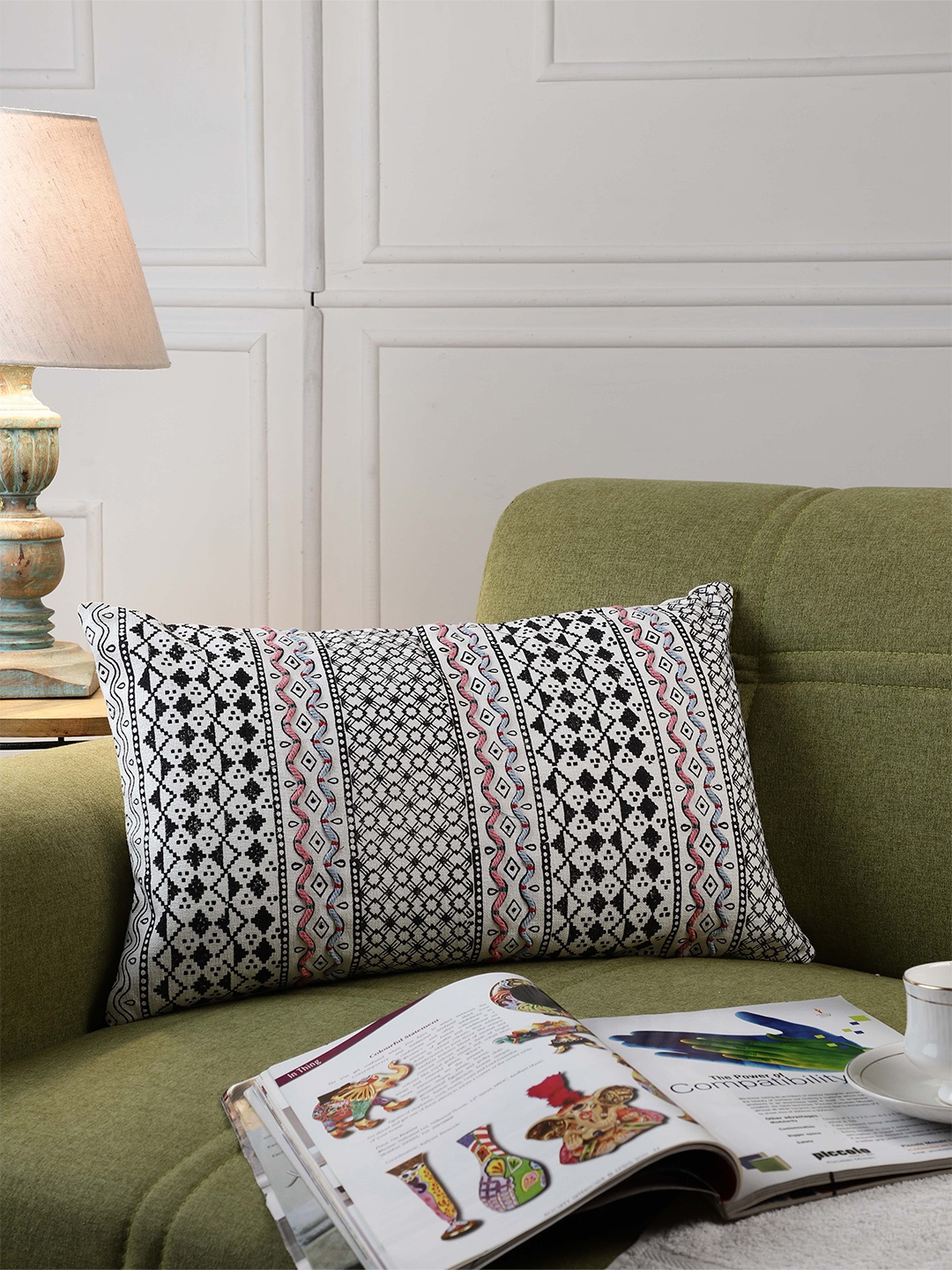 

MIAH Decor Multi Color Geometric Printed Rectangular Cushion Cover