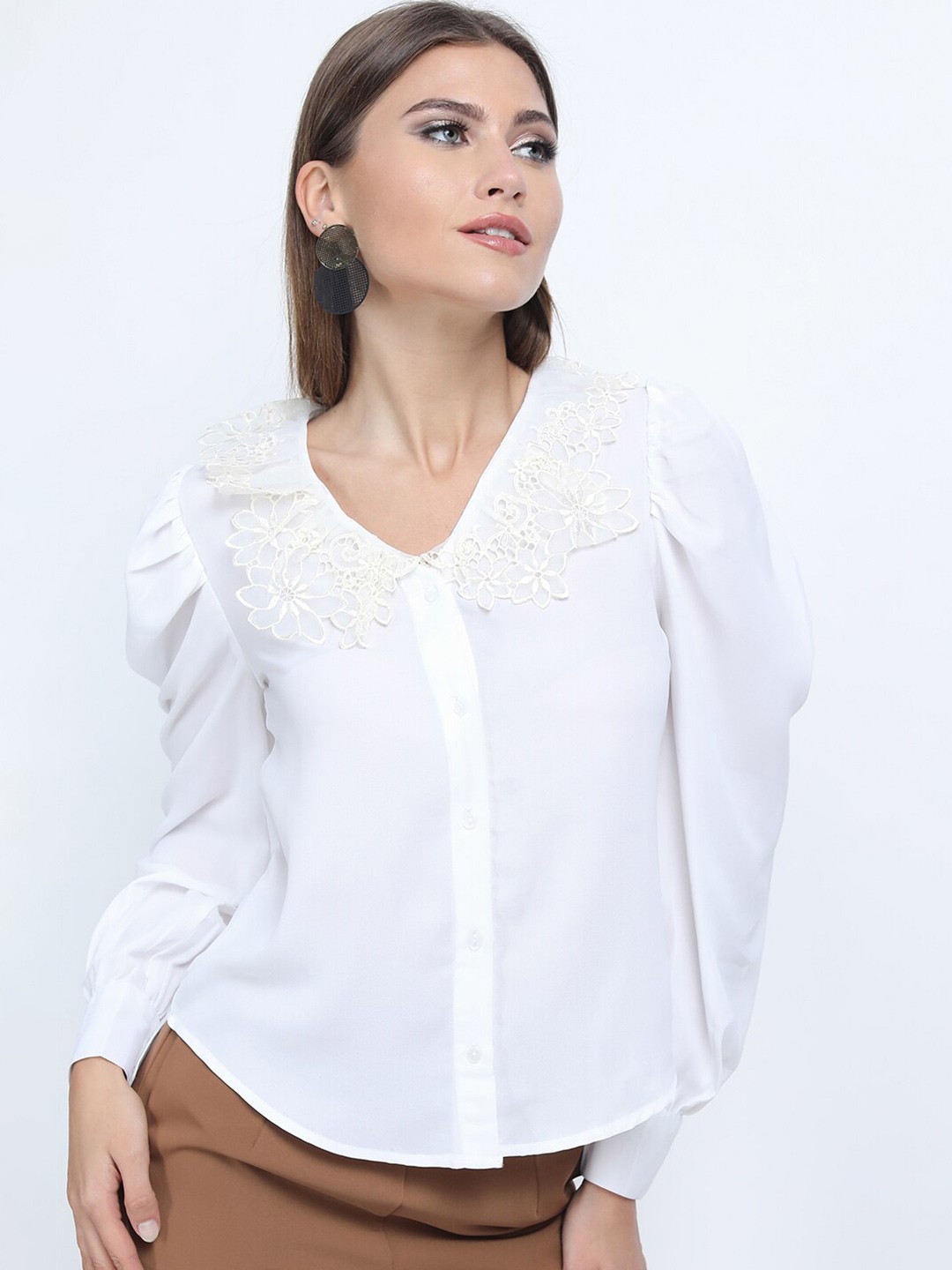 

Tokyo Talkies White Shirt Style Top