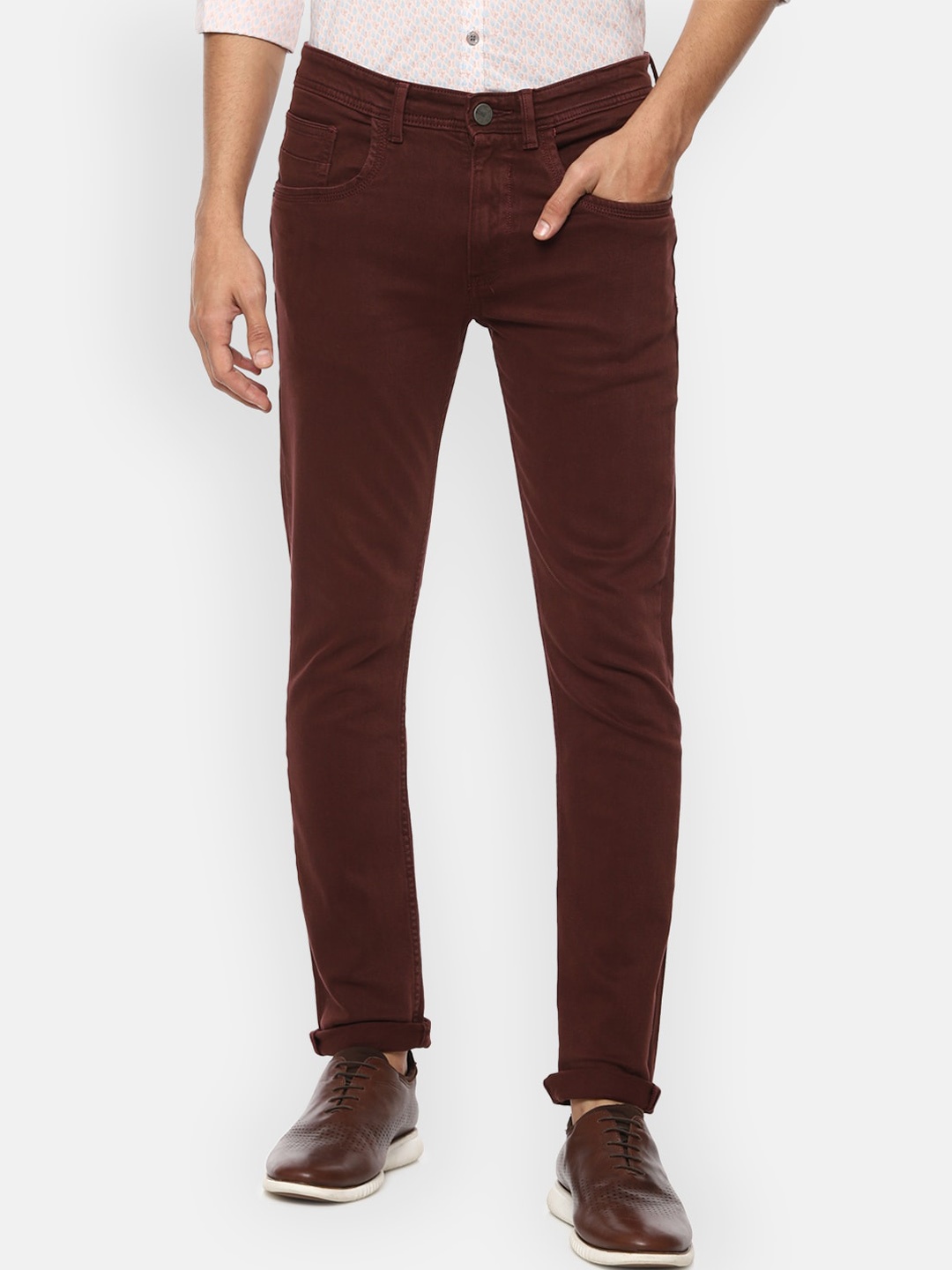 

V Dot Men Brown Skinny Fit Jeans