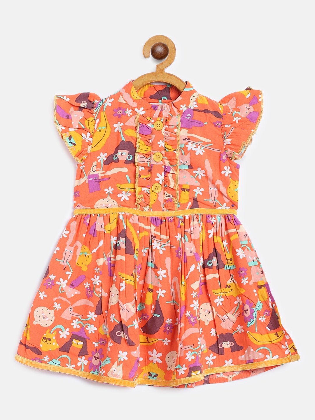 

Bella Moda Peach-Coloured Printed Dress