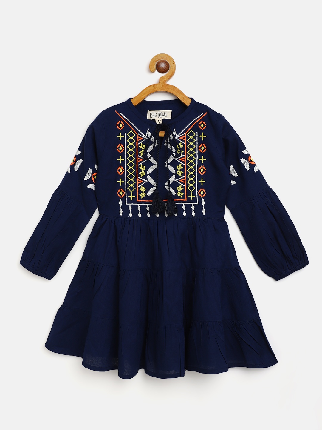

Bella Moda Blue Embroidered Dress