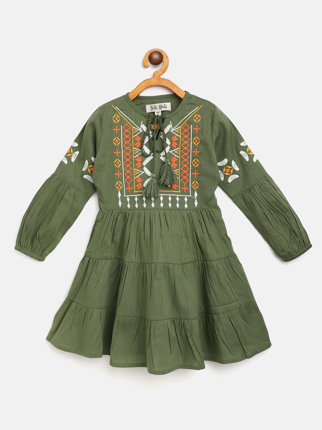 

Bella Moda Green Embroidered Dress