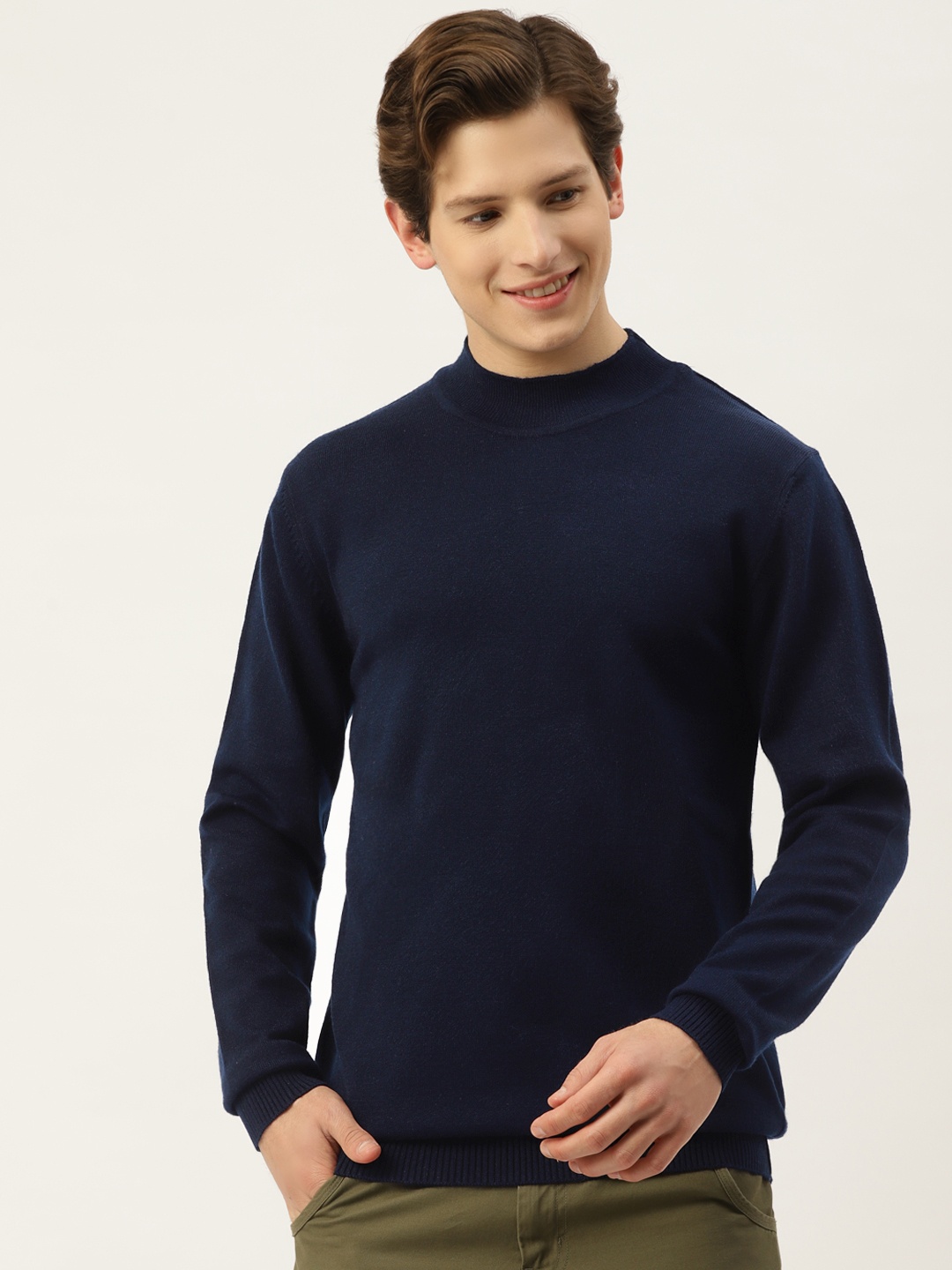 

RVK Men Navy Blue Pullover