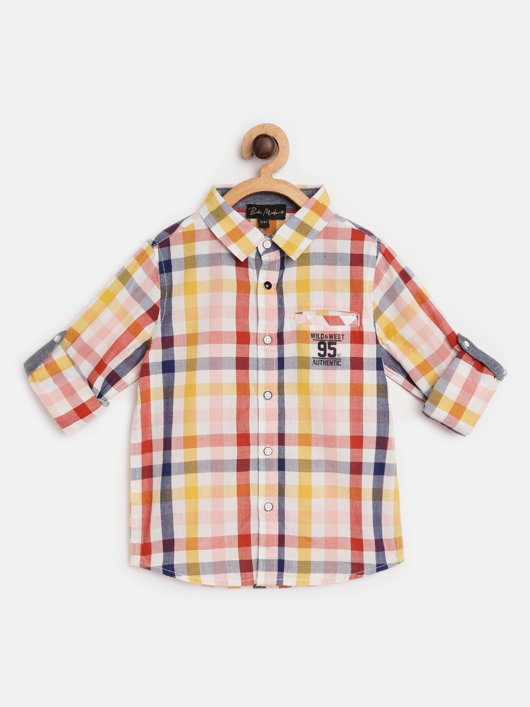 

Bella Moda Boys Multicoloured Standard Checked Casual Shirt, Multi