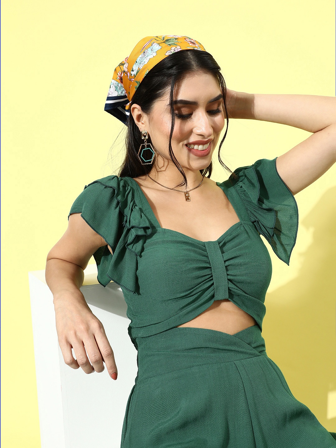 

EVERYDAY by ANI Women Gorgeous Green Solid Top with Palazzos