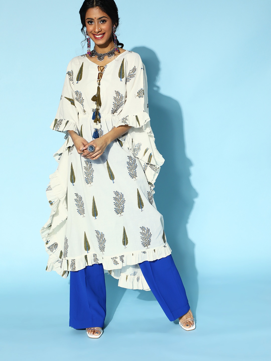 

Yufta Classic White Cotton Kaftan Kurta