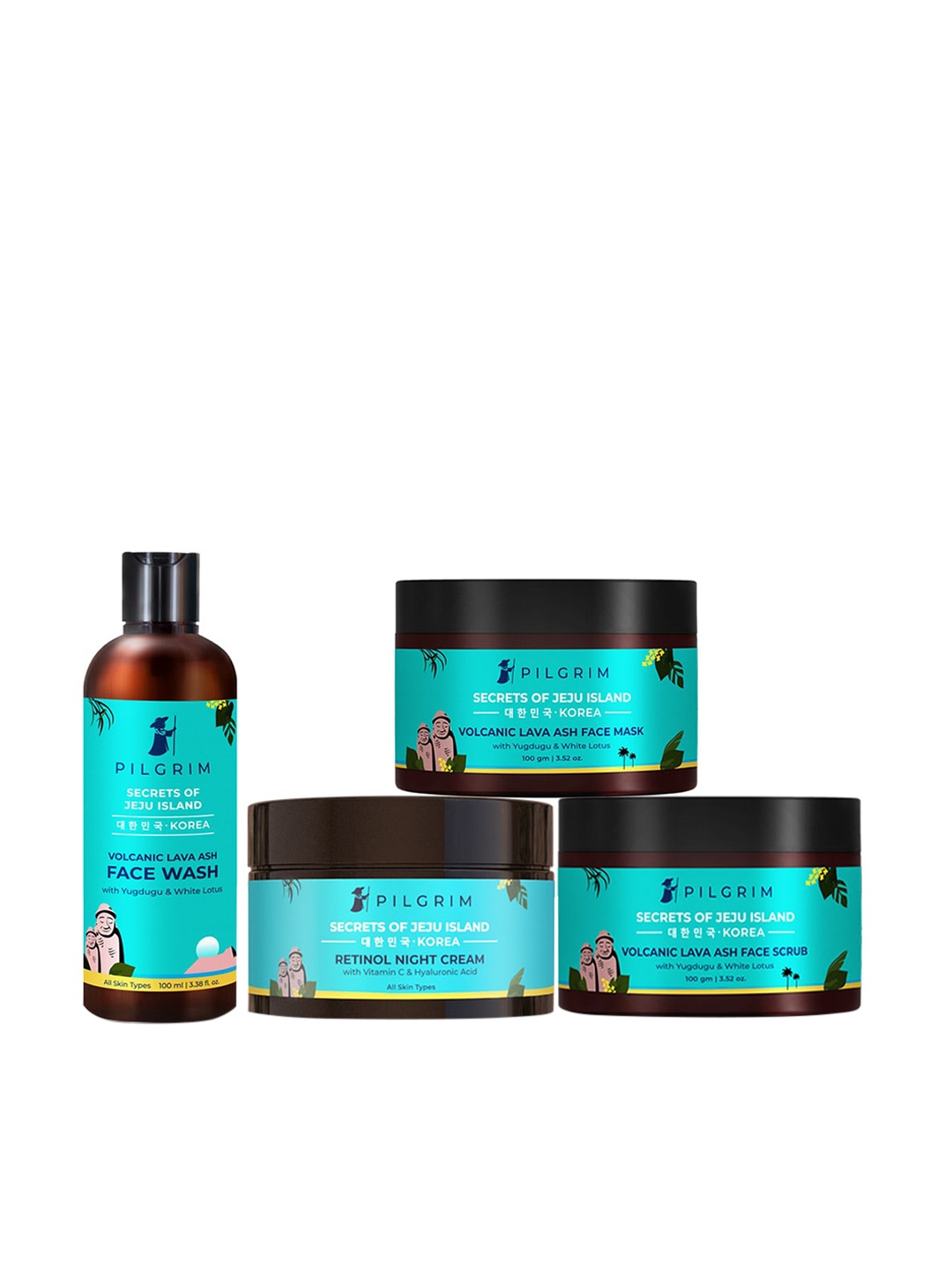 

Pilgrim Korean Beauty Must-Have Skin Care Combo for Anti Ageing & Brightening, Blue