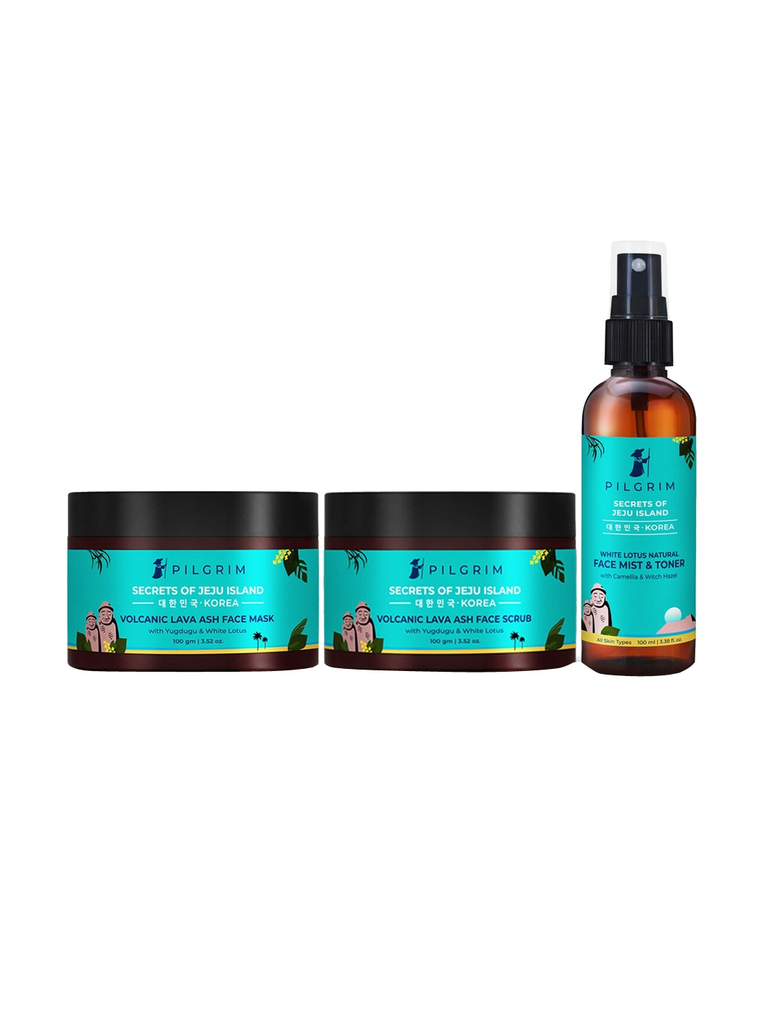 

Pilgrim Korean Beauty Morning Pamper Kit for Exfoliating & Skin Brightening, Blue