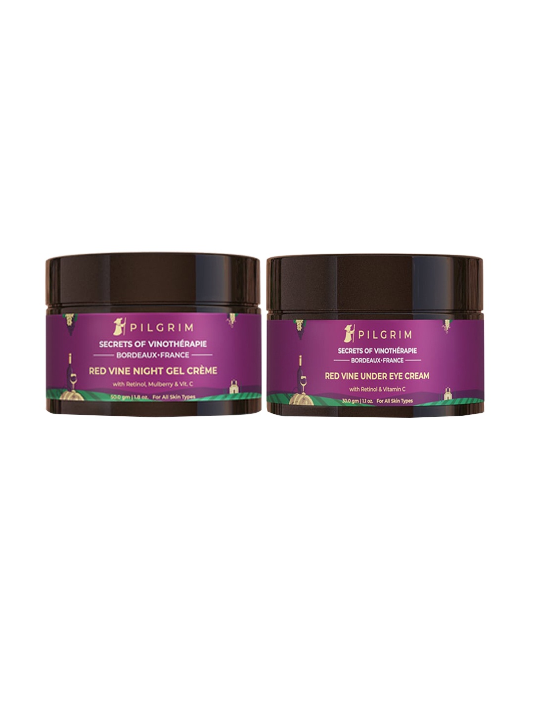 

Pilgrim Nourish & Repair Pilgrim Vino Night Pamper Kit for Anti Ageing, Magenta