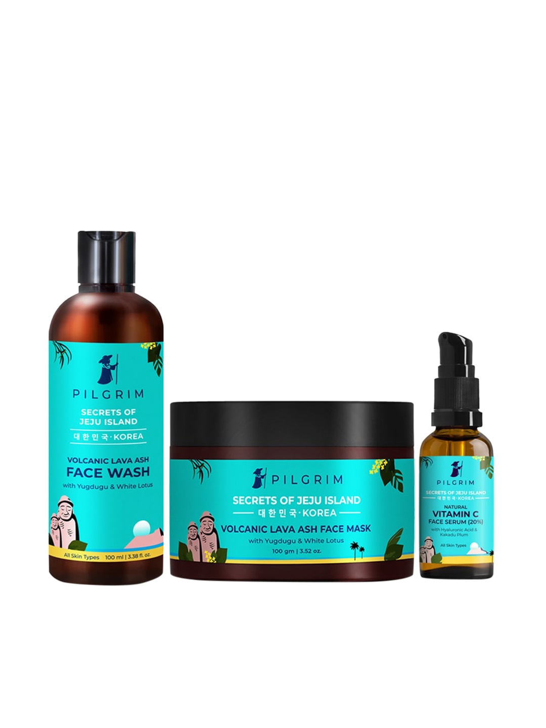 

Pilgrim Korean Beauty Nourish & Shine Kit Infused with Vitamin C, Teal