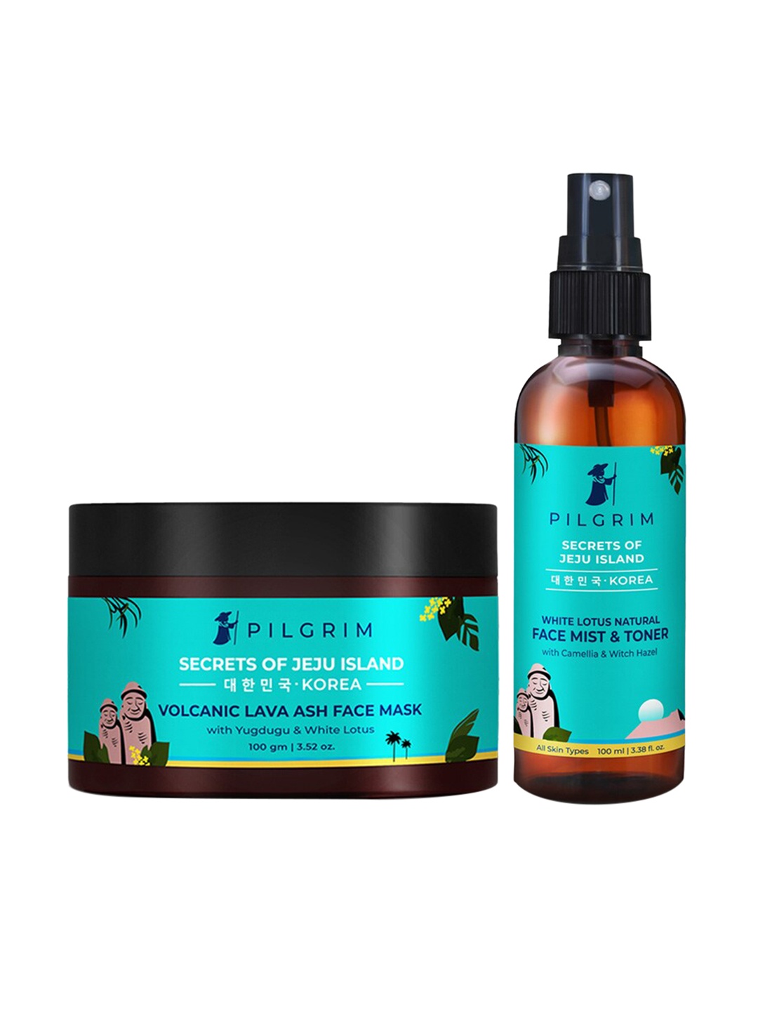 

Pilgrim Jeju Islands Rejuvenate & Refresh Combo for Instant Hydration & Glow, Teal
