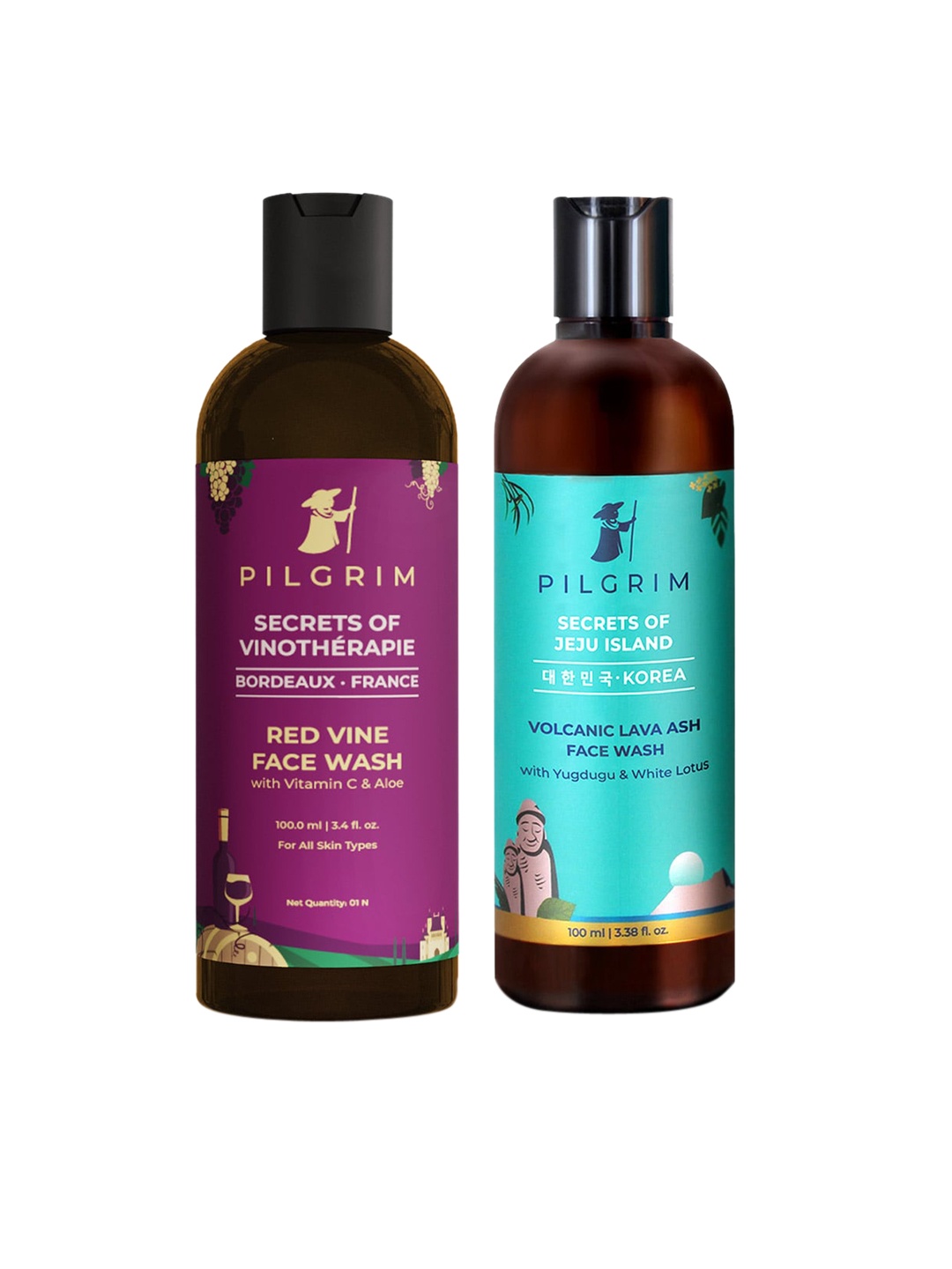 

Pilgrim Set of Face Wash & Cleanser - Korean Beauty & French Beauty, Blue