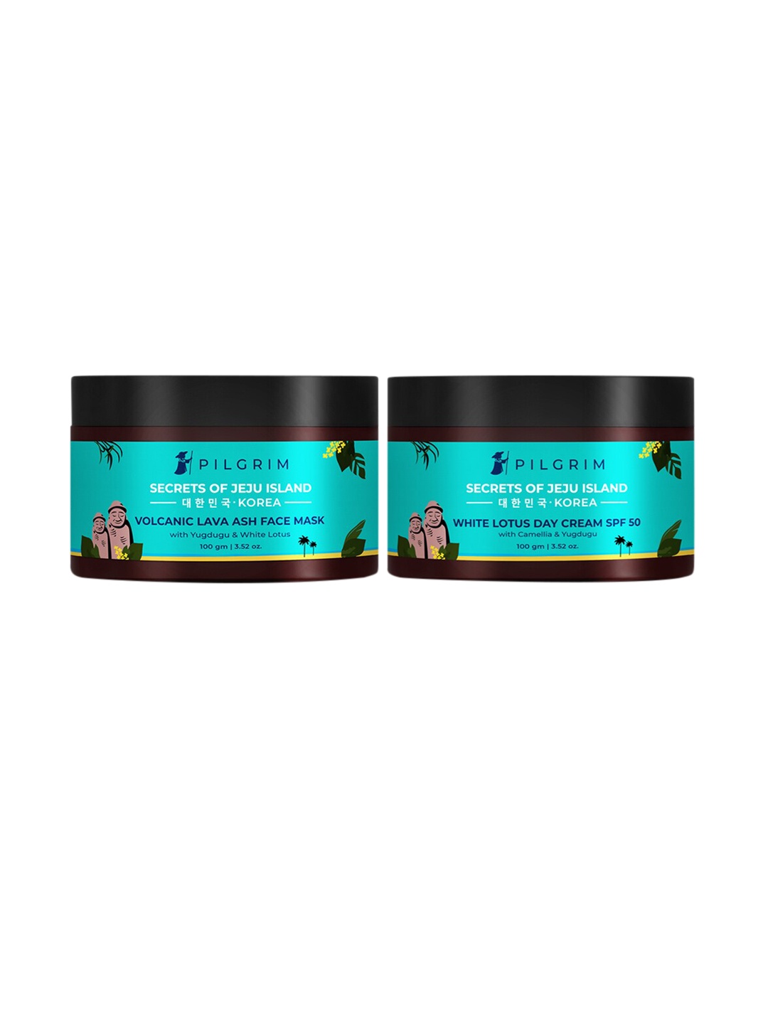 

Pilgrim Korean Beauty M2 Masking & Moisturising Combo for Skin Brightening, Teal
