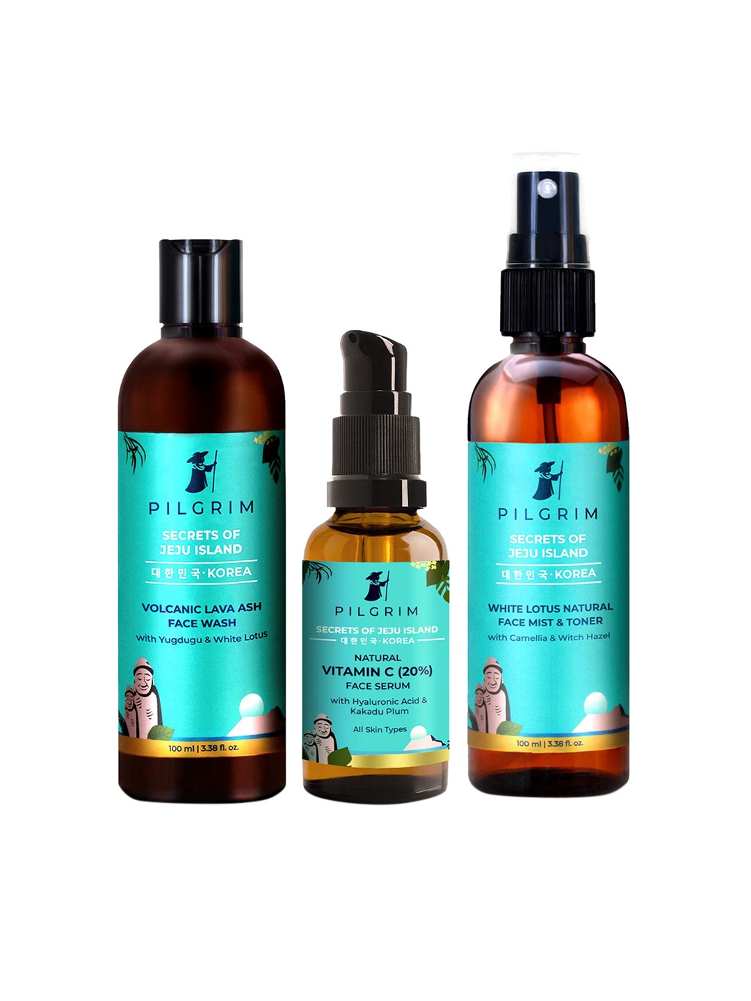 

Pilgrim Vitamin C Glow Booster Regime - Skin Brightening - Korean Skin Care, Blue