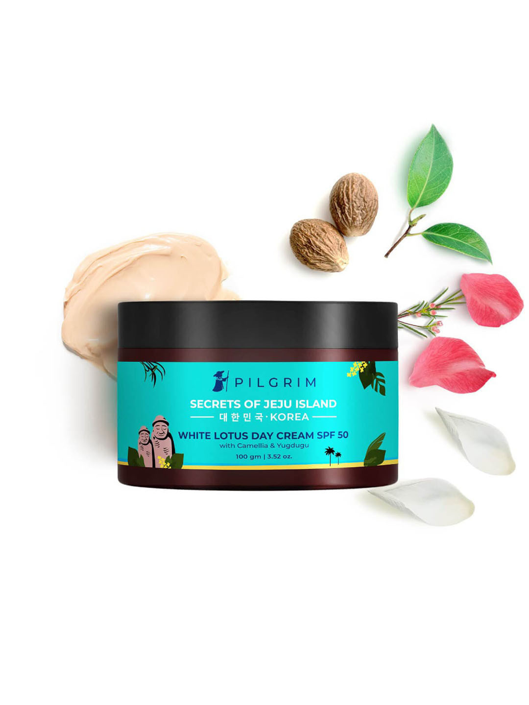 

Pilgrim Secrets of Jeju Island Pack of 2 White Lotus SPF 50 Day Cream 200g, Teal