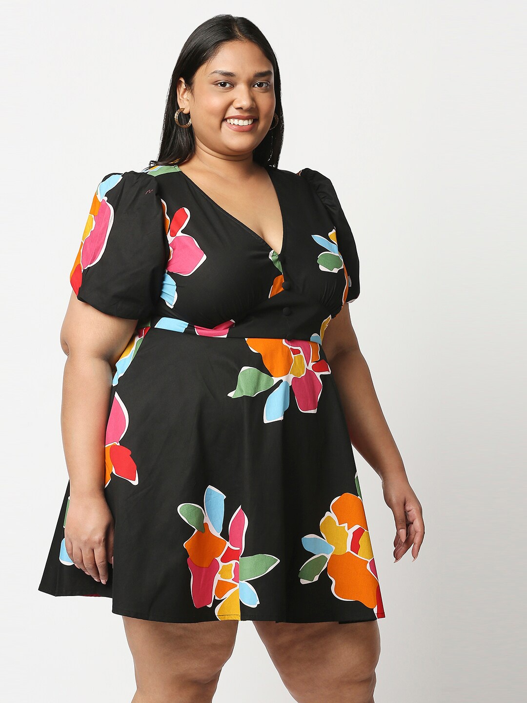 

20Dresses Plus Size Black Floral Dress