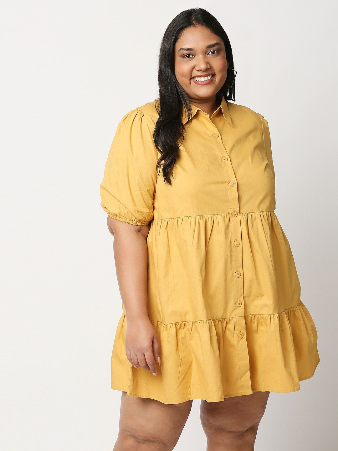 

20Dresses Plus Size Yellow Shirt Dress