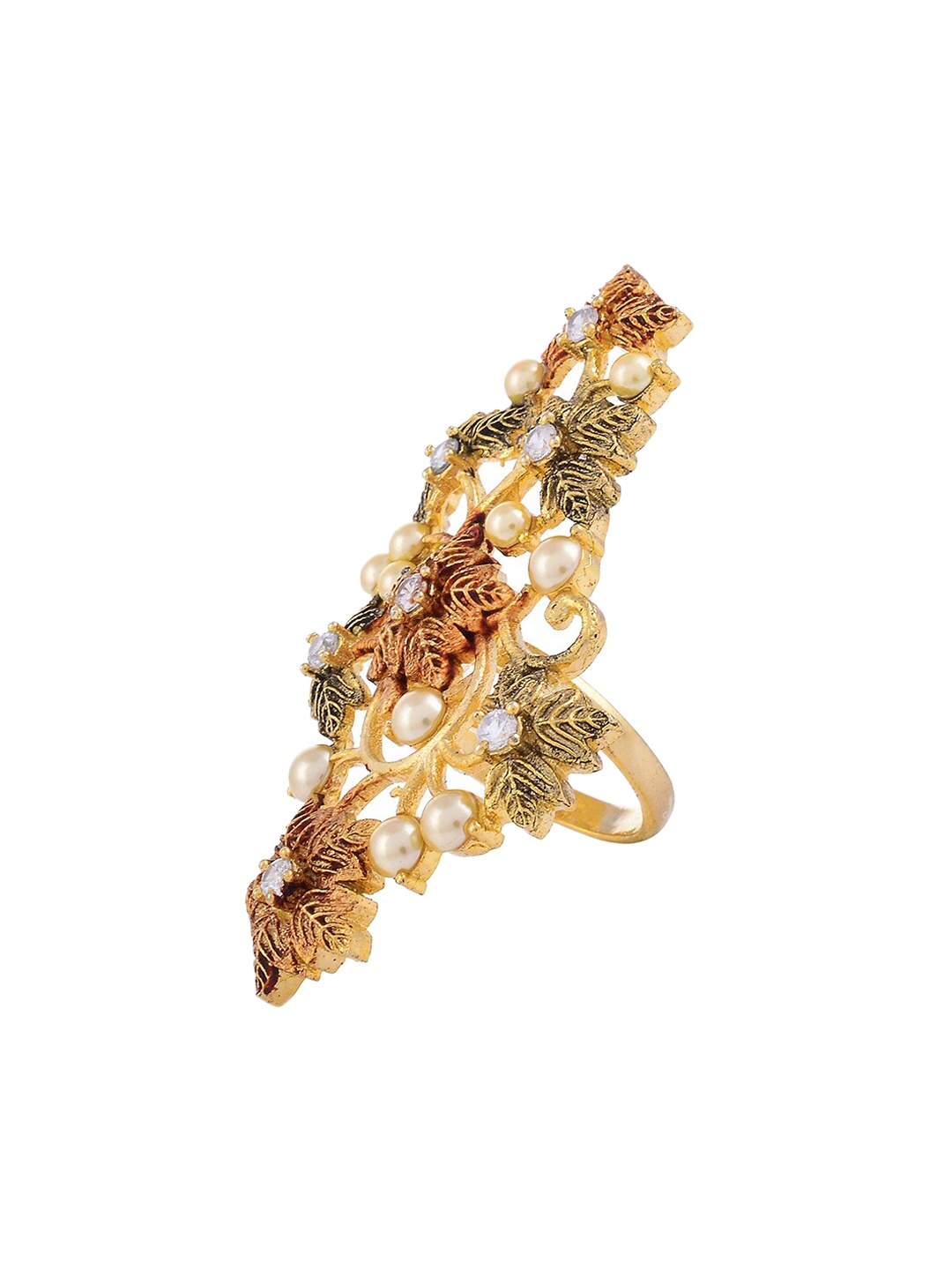 

Tistabene Women Gold Floral Antique Cocktail Ring