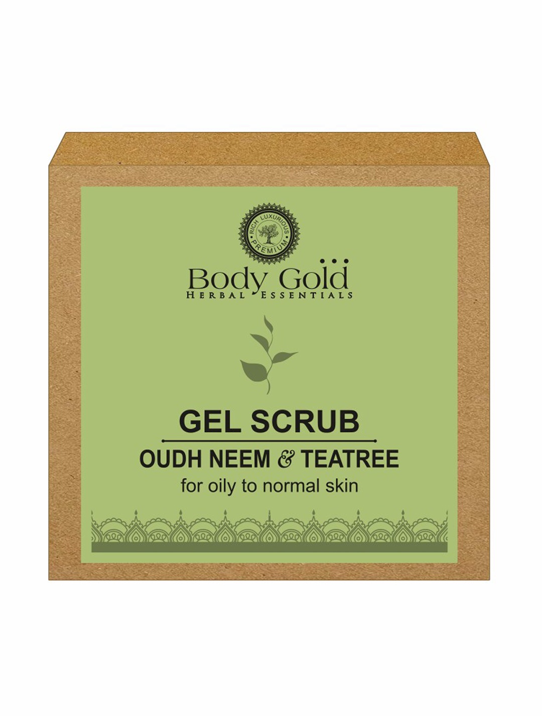 

Body Gold Oudh Neem & Tea Tree Face Gel Scrub for Oily to Normal Skin - 50 g, Brown