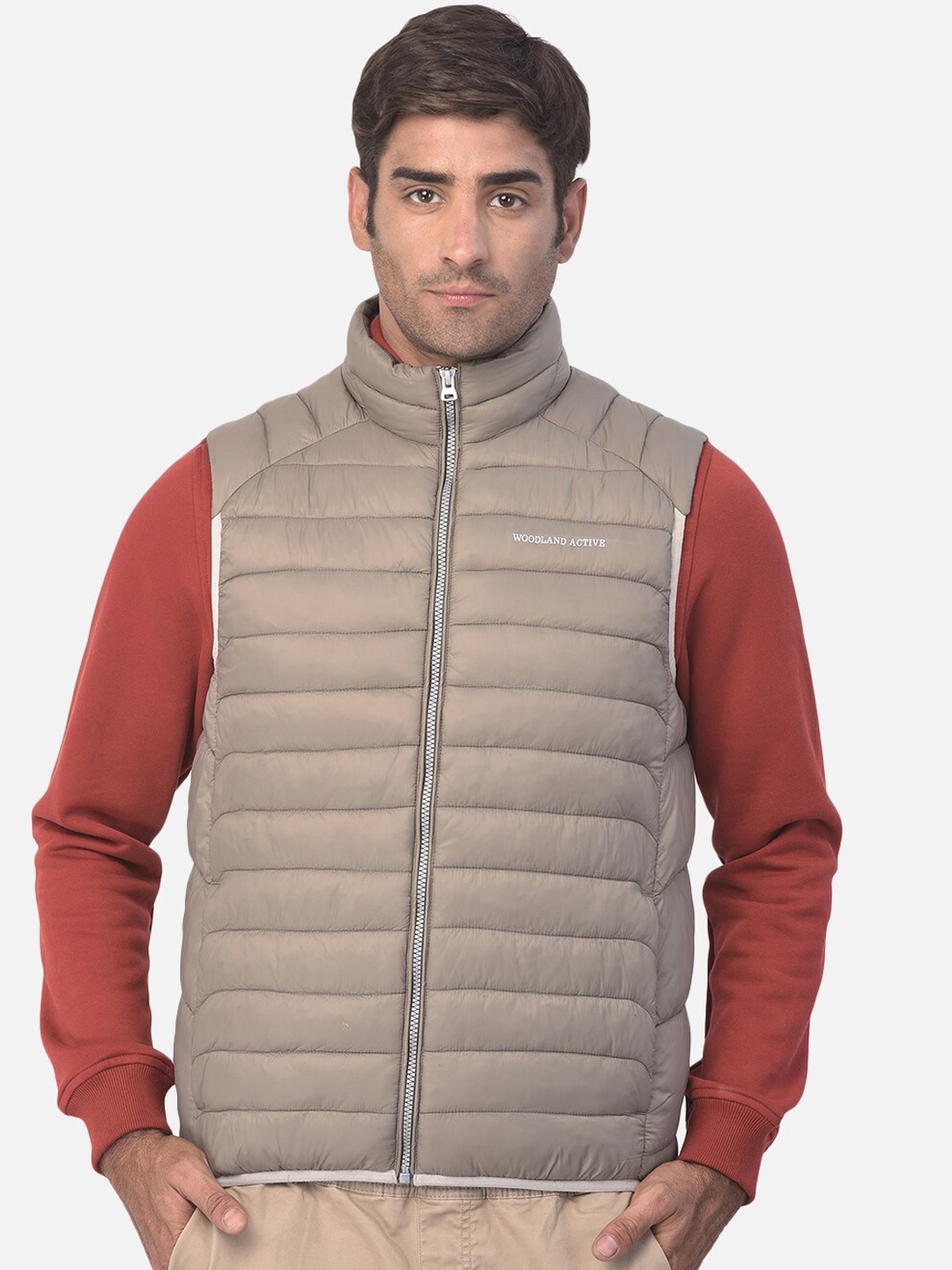 

Woodland Men Grey Water Resistant Padded Jacket