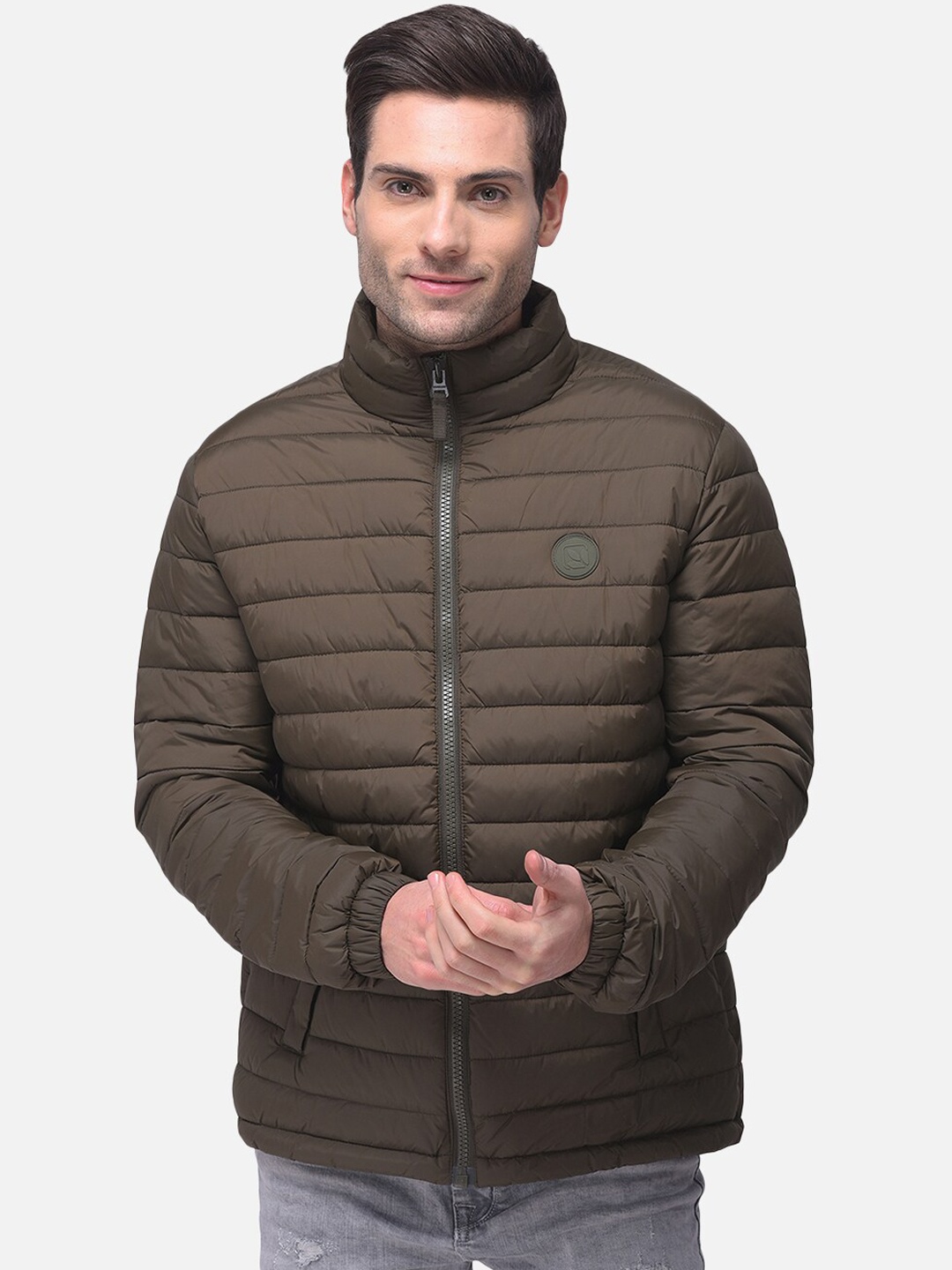 

Woodland Men Olive Green Water Resistant Puffer Jacket