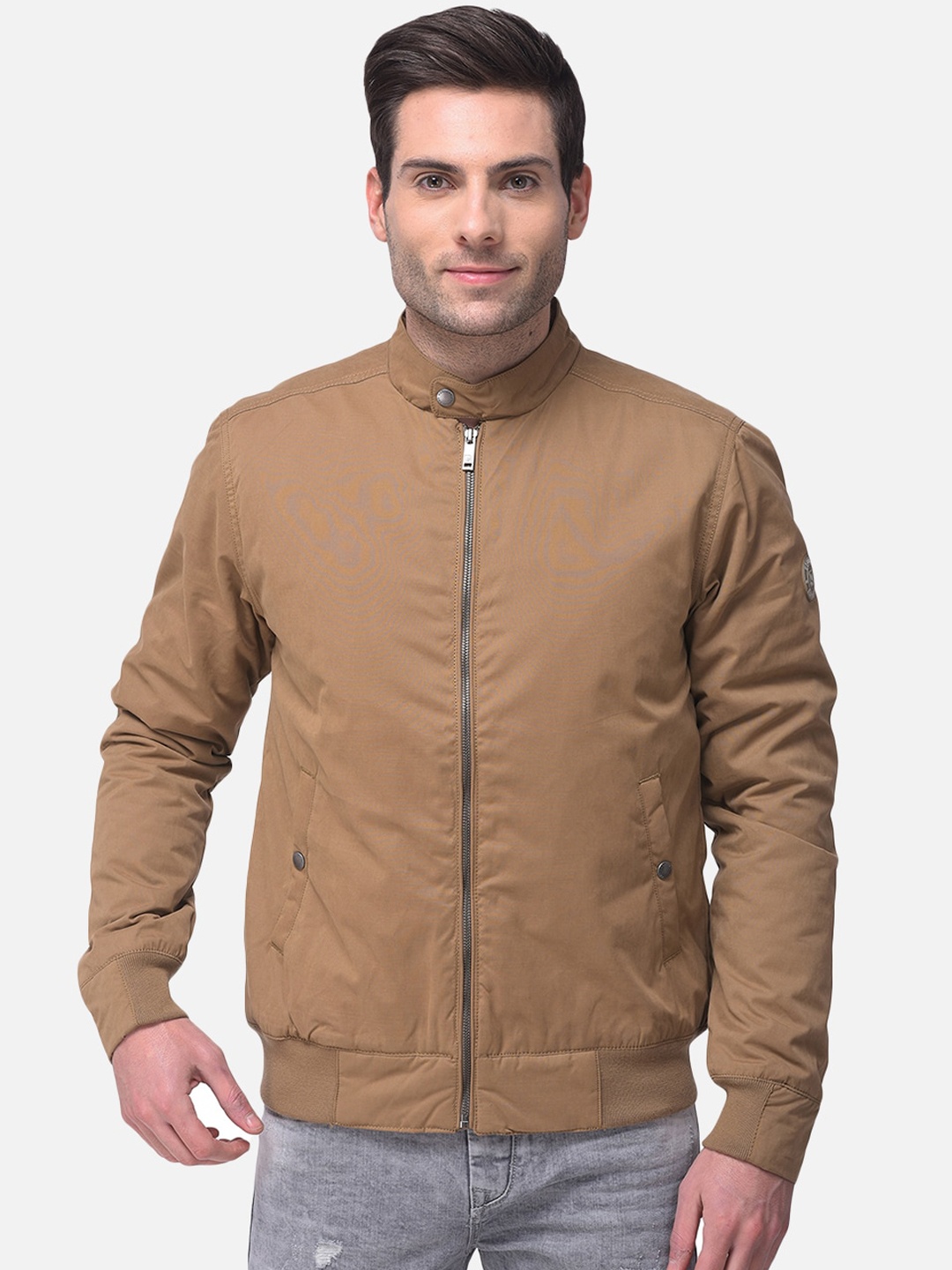 

Woodland Men Khaki Water Resistant Bomber Jacket