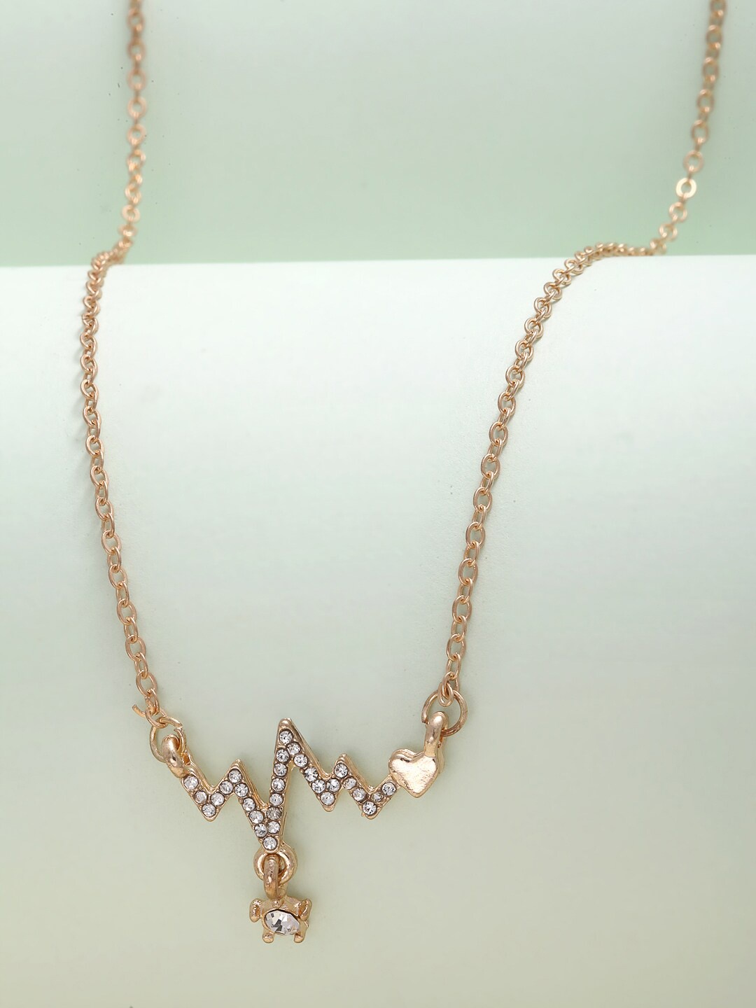 

Ferosh Gold-Toned Heartbeat Pendant Necklace